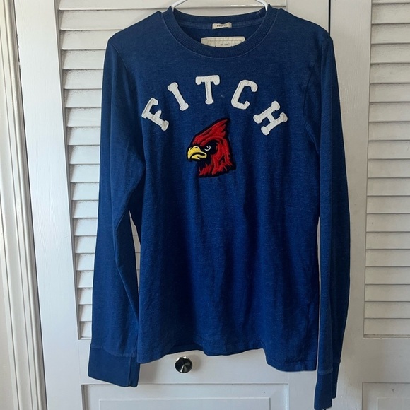 Abercrombie & Fitch Men’s Vintage Long Sleeve Muscle Tee Large Spellout Logo Y2K - Picture 4 of 7